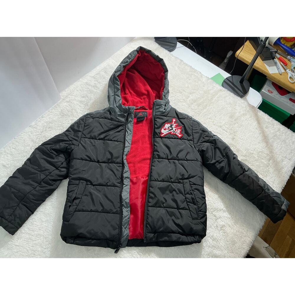 Nike Kids Black Puffer Jacket with Red Lining
